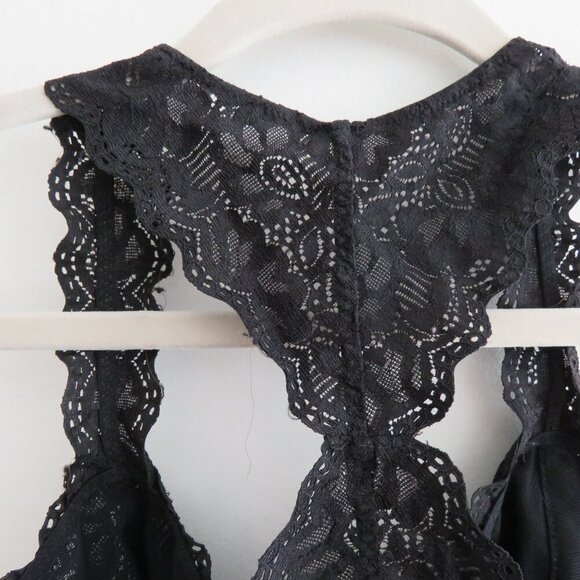FELINA Lace Racerback‎ Wireless Bra Bralette Stretch Black - Size Medium - Picture 10 of 13